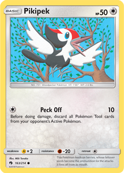 Pikipek 163/214 Pokémon card from Lost Thunder for sale at best price