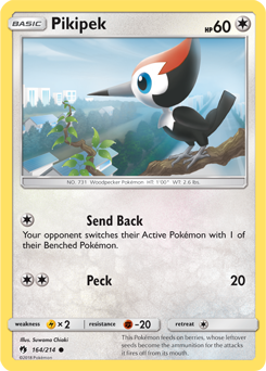 Pikipek 164/214 Pokémon card from Lost Thunder for sale at best price