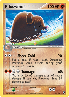 Rare Holo Pokémon card Piloswine 13/109 from Ex Team Rocket Returns expansion