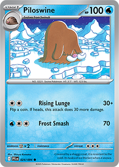 Common Pokémon card Piloswine 24/94 from Phantasmal Flames expansion