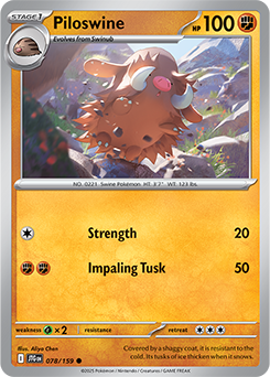 Common Pokémon card Piloswine 78/159 from Journey Together expansion
