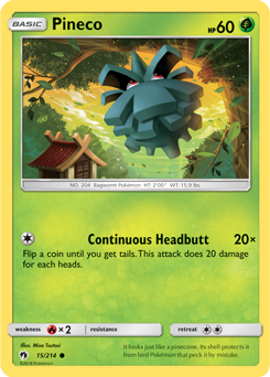 Pineco 15/214 Pokémon card from Lost Thunder for sale at best price