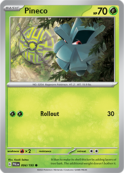 Common Pokémon card Pineco 004/193 from Paldea Evolved expansion