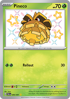 Pineco 99/91 Pokémon card from Paldean fates for sale at best price
