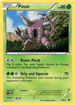 Rare Pokémon card Pinsir 1/99 from Next Destinies expansion