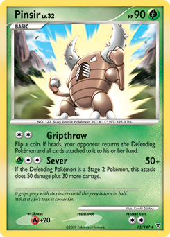 Uncommon Pokémon card Pinsir 75/147 from Supreme Victors expansion