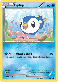 Common Pokémon card Piplup 33/113 from Legendary Treasures expansion