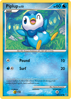 Common Pokémon card Piplup 121/147 from Supreme Victors expansion