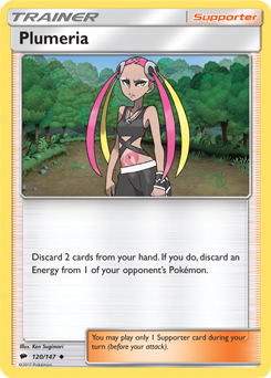 Plumeria 120/147 Pokémon card from Burning Shadows for sale at best price