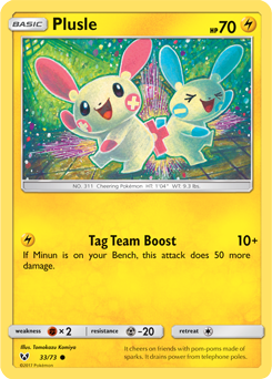 Plusle 33/73 Pokémon card from Shining Legends for sale at best price