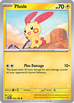 Plusle 60/182 Pokémon card from Paradox Rift for sale at best price