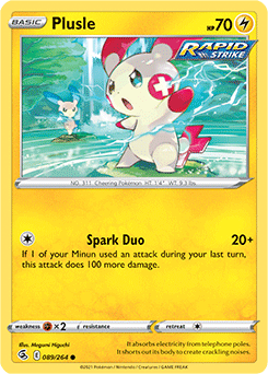 Common Pokémon card Plusle 89/264 from Fusion Strike expansion