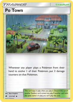Uncommon Pokémon card Po Town 121/147 from Burning Shadows expansion