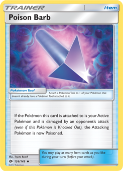 Uncommon Pokémon card Poison Barb 124/149 from Sun & Moon expansion