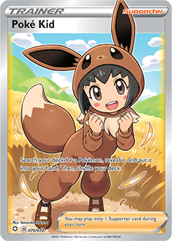 Full Art Trainer Pokémon card Poké Kid 070/072 from Shining Fates expansion