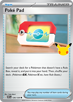 Common Pokémon card Poké Pad 126/128 from 30th Celebration expansion