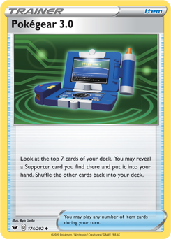 Uncommon Pokémon card Pokégear 3.0 174/202 from Sword & Shield expansion
