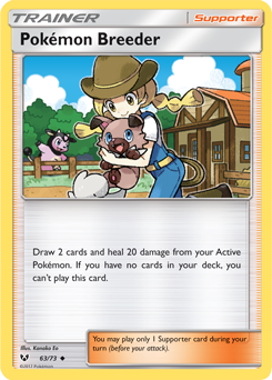 Uncommon Pokémon card Pokémon Breeder 63/73 from Shining Legends expansion