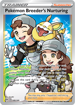 Full Art Trainer Pokémon card Pokémon Breeder s Nurturing 188/189 from Darkness Ablaze expansion