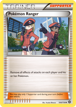 Uncommon Pokémon card Pokémon Ranger 104/114 from Steam Siege expansion