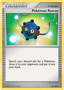 Uncommon Pokémon card Pokémon Rescue 115/127 from Platinuim expansion