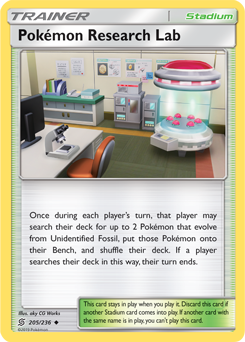 Uncommon Pokémon card Pokémon Research Lab 205/236 from Unified Minds expansion