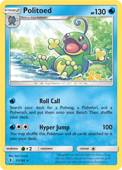 Politoed 25/145 Pokémon card from Guardians Rising for sale at best price