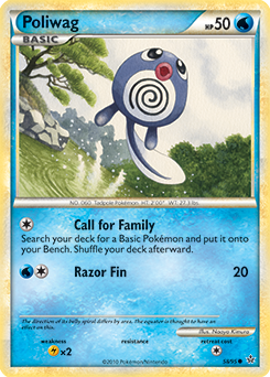 Common Pokémon card Poliwag 58/95 from Unleashed expansion