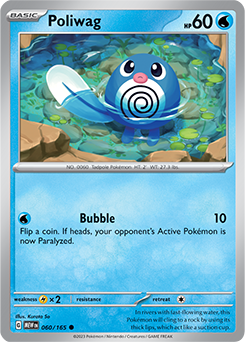 Common Pokémon card Poliwag 60/165 from 151 expansion