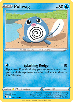 Common Pokémon card Poliwag 030/196 from Lost Origin expansion