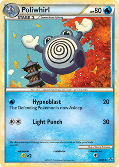 Uncommon Pokémon card Poliwhirl 37/95 from Unleashed expansion
