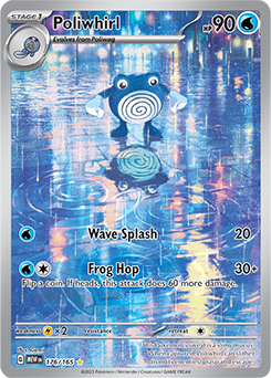 Illustration rare Pokémon card Poliwhirl 176/165 from 151 expansion