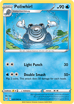 Uncommon Pokémon card Poliwhirl 031/196 from Lost Origin expansion