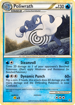 Rare Pokémon card Poliwrath 21/95 from Unleashed expansion