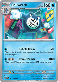 Poliwrath 62/165 Pokémon card from 151 for sale at best price