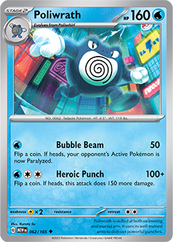 Uncommon Pokémon card Poliwrath 62/165 from 151 expansion