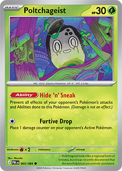 Carte Pokémon Communes Poltchageist 5/84 de la série Nuit Noire
