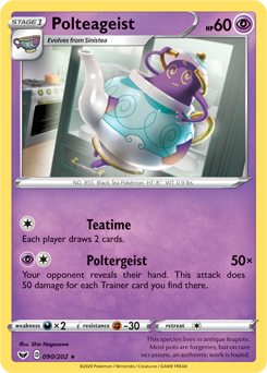 Polteageist 90/202 Pokémon card from Sword & Shield for sale at best price