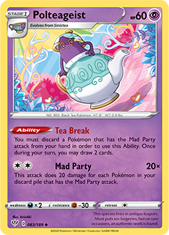 Uncommon Pokémon card Polteageist 83/189 from Darkness Ablaze expansion