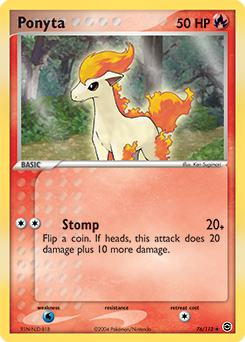 Carte Pokémon Ponyta 76/112 de la série Ex Rouge Feu Vert Feuille en vente au meilleur prix