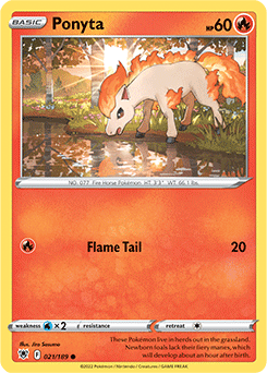 Common Pokémon card Ponyta 021/189 from Astral Radiance expansion