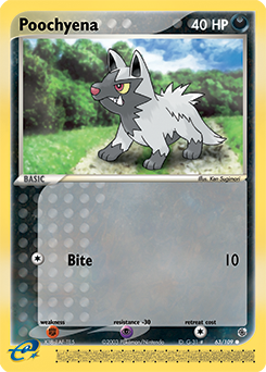 Carte Pokémon Medhyena 63/109 de la série Ex Rubis & Saphir en vente au meilleur prix