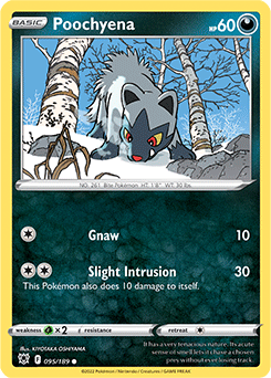 Common Pokémon card Poochyena 095/189 from Astral Radiance expansion