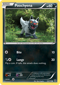 Poochyena 53/119 Pokémon card from Phantom Forces for sale at best price
