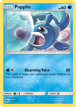 Popplio 64/214 Pokémon card from Lost Thunder for sale at best price
