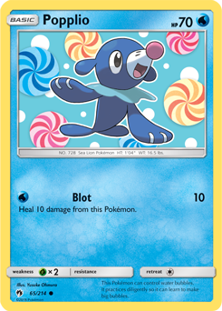 Popplio 65/214 Pokémon card from Lost Thunder for sale at best price