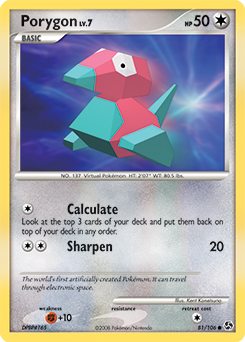 Common Pokémon card Porygon 81/106 from Great Encounters expansion