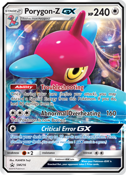Promo Pokémon card Porygon-Z GX SM216 from Sun and Moon Promos expansion