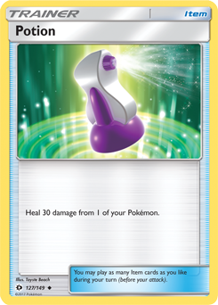 Uncommon Pokémon card Potion 127/149 from Sun & Moon expansion