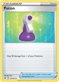 Uncommon Pokémon card Potion 177/202 from Sword & Shield expansion